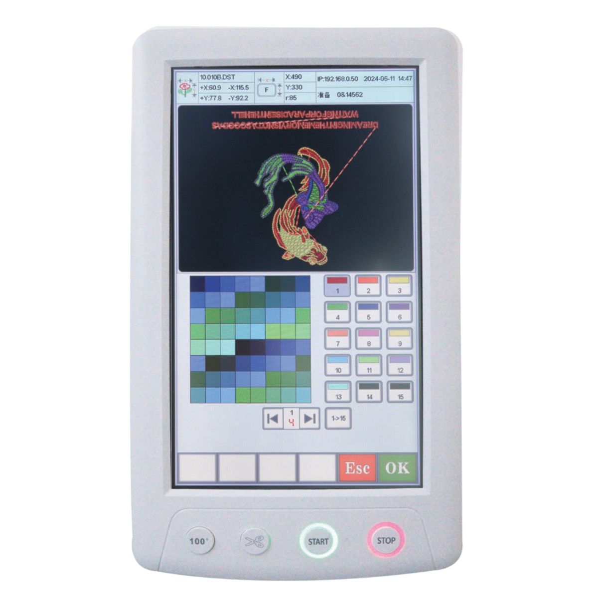 ماكينة وونيو تطريز عن طريق الكمبيوتر رأس واحد مساحة 510* 360 ، 9 ابر